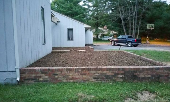 Shed Building Pads created for stable foundation in preparation for a construction
